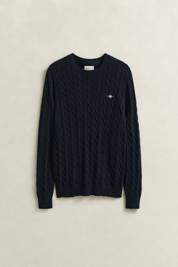 Cotton Cable Knit Crew Neck Sweater
