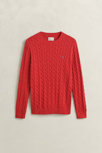 ROSE RED, Classic Cable Knit Sweater, FLAT-LAY BY GANT AU.
