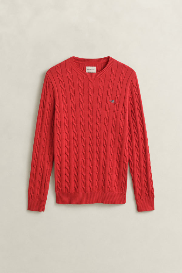 Cotton Cable Knit Crew Neck Sweater