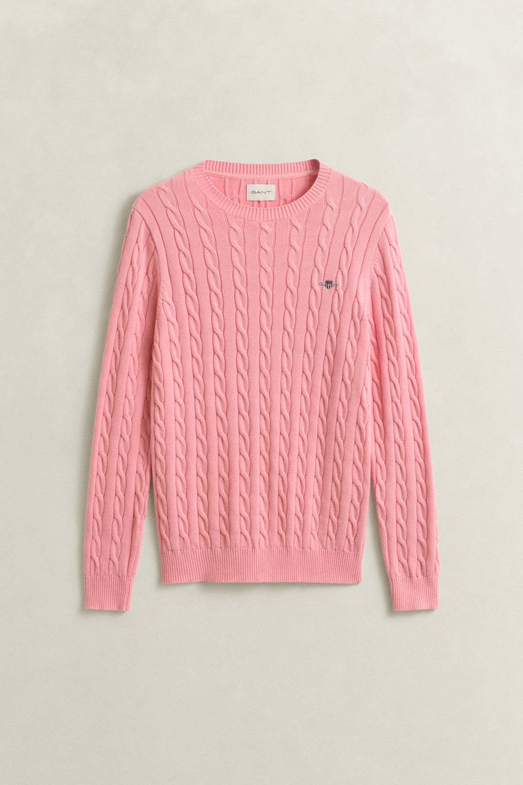 WASHED PINK, Classic Cable Knit Sweater, FLAT-LAY BY GANT AU.