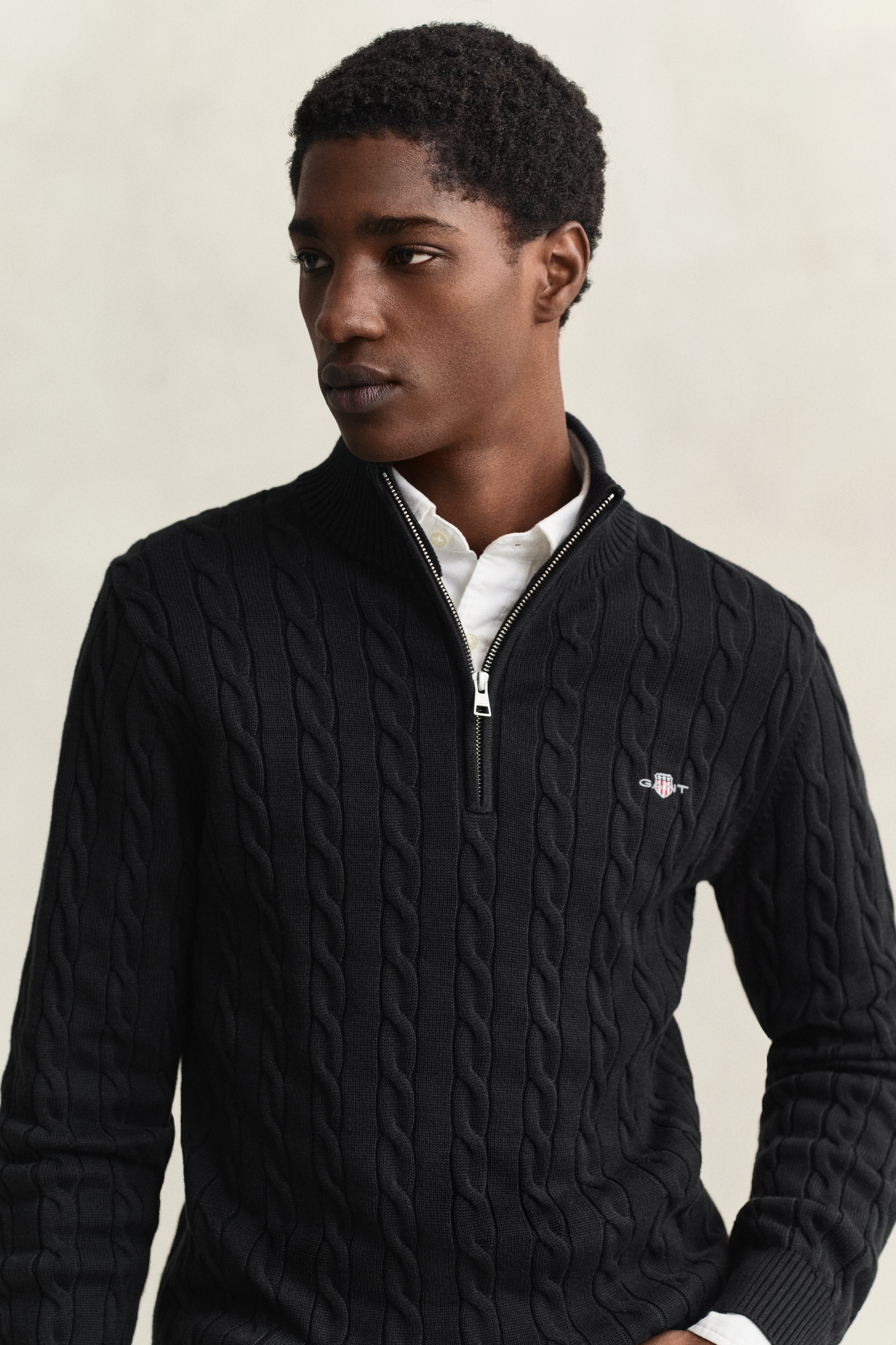 Cotton Cable Knit Half-Zip Sweater – GANT