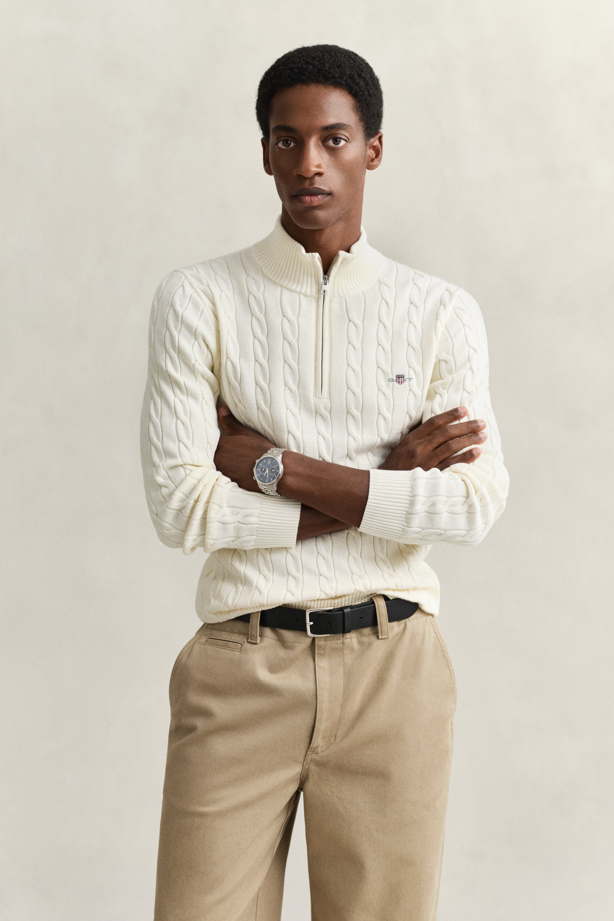 Cotton Cable Knit Half-Zip Sweater – GANT
