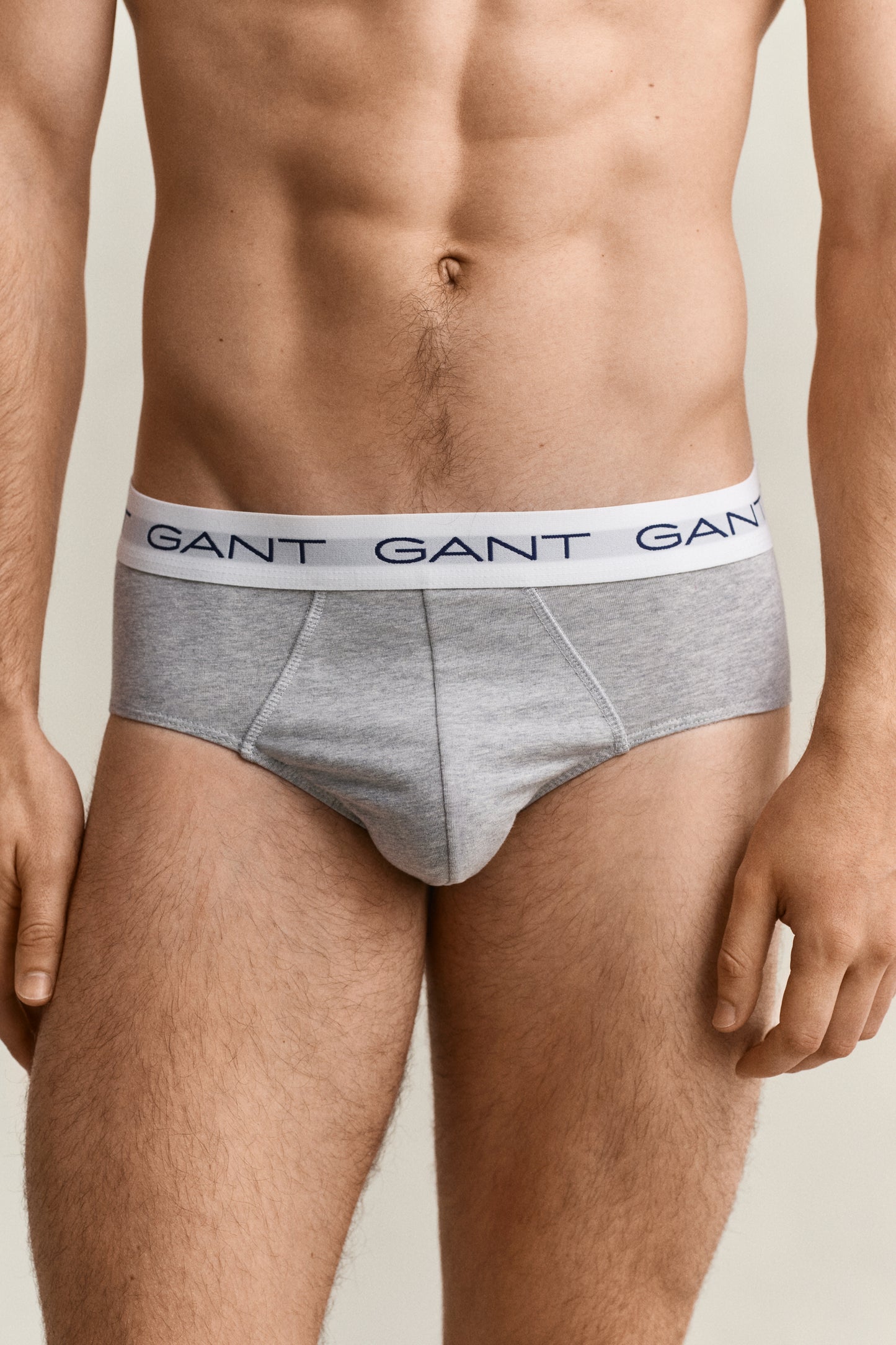 LIGHT GREY MELANGE, BRIEF 3-PACK, CLOSE-UP BY GANT AU.