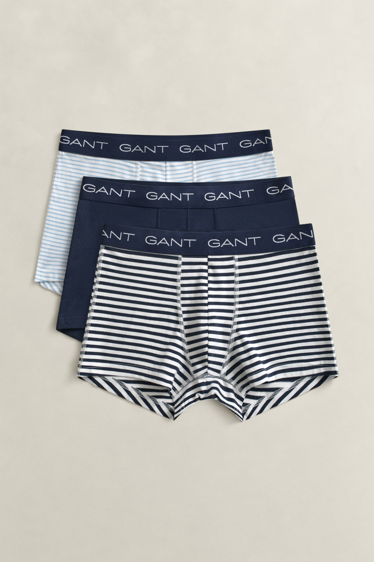 MARINE, THIN STRIPE TRUNK 3-PACK, FRONT-VIEW BY GANT AU.