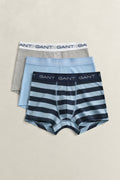 SKY BLUE, STRIPE TRUNK 3-PACK, FRONT-VIEW BY GANT AU.