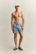 VINTAGE BLUE, WAVES PRINT SWIM SHORTS BY GANT AU.