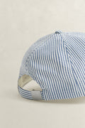 VINTAGE BLUE, SEERSUCKER CAP, CLOSE-UP BY GANT AU.