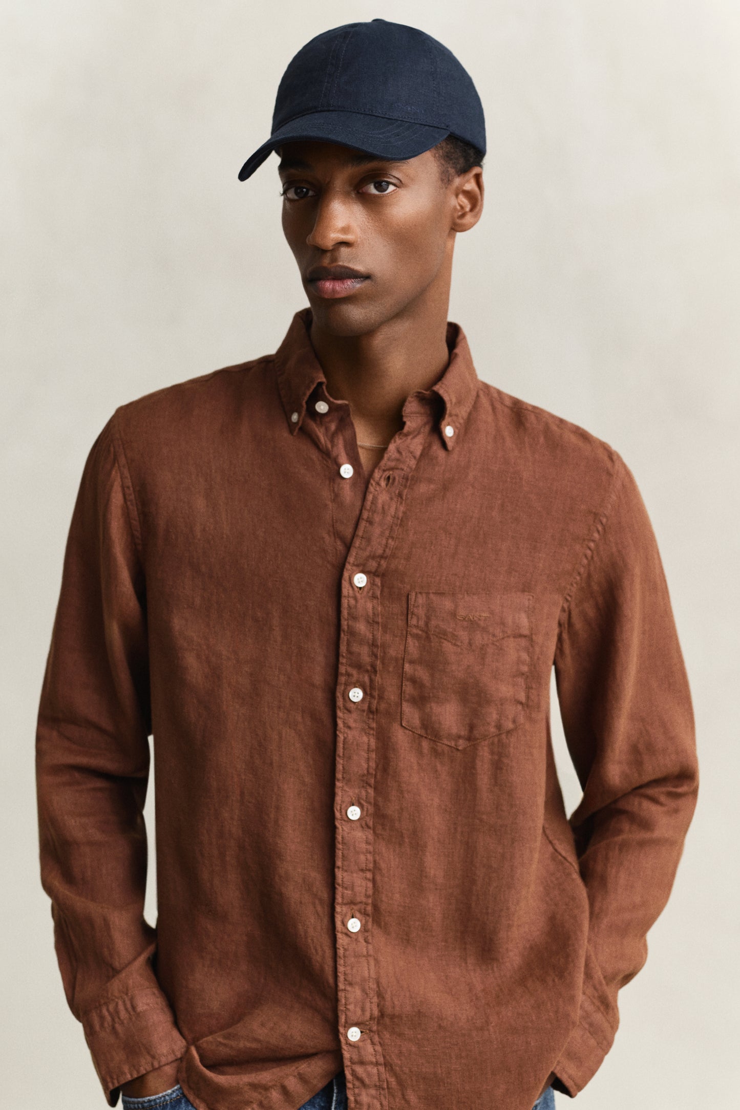 EVENING BLUE, LINEN CAP BY GANT AU.