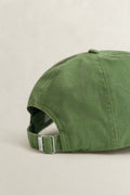HERB GREEN, SHIELD COTTON TWILL CAP, CLOSE-UP BY GANT AU.