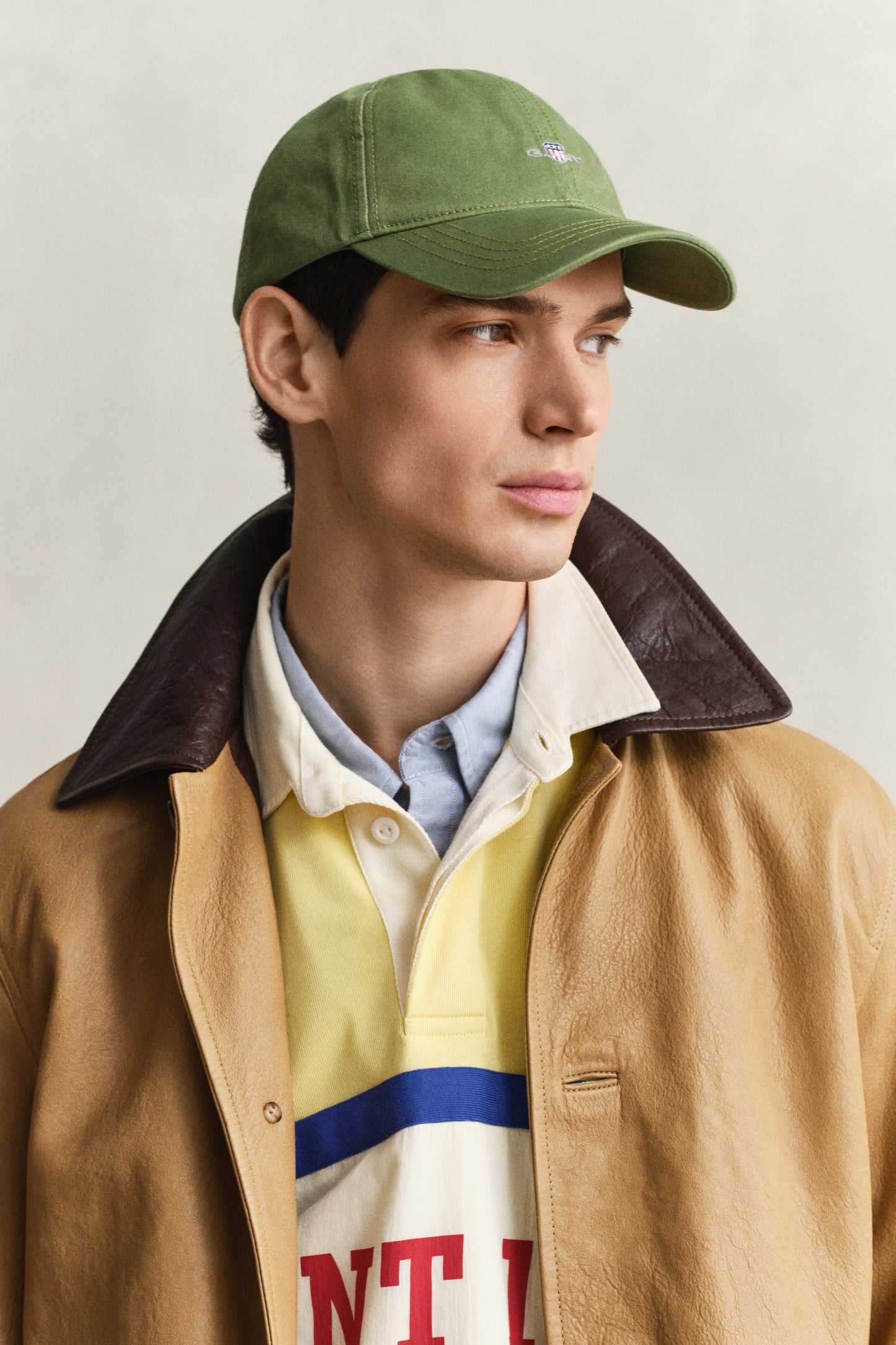 HERB GREEN, SHIELD COTTON TWILL CAP BY GANT AU.