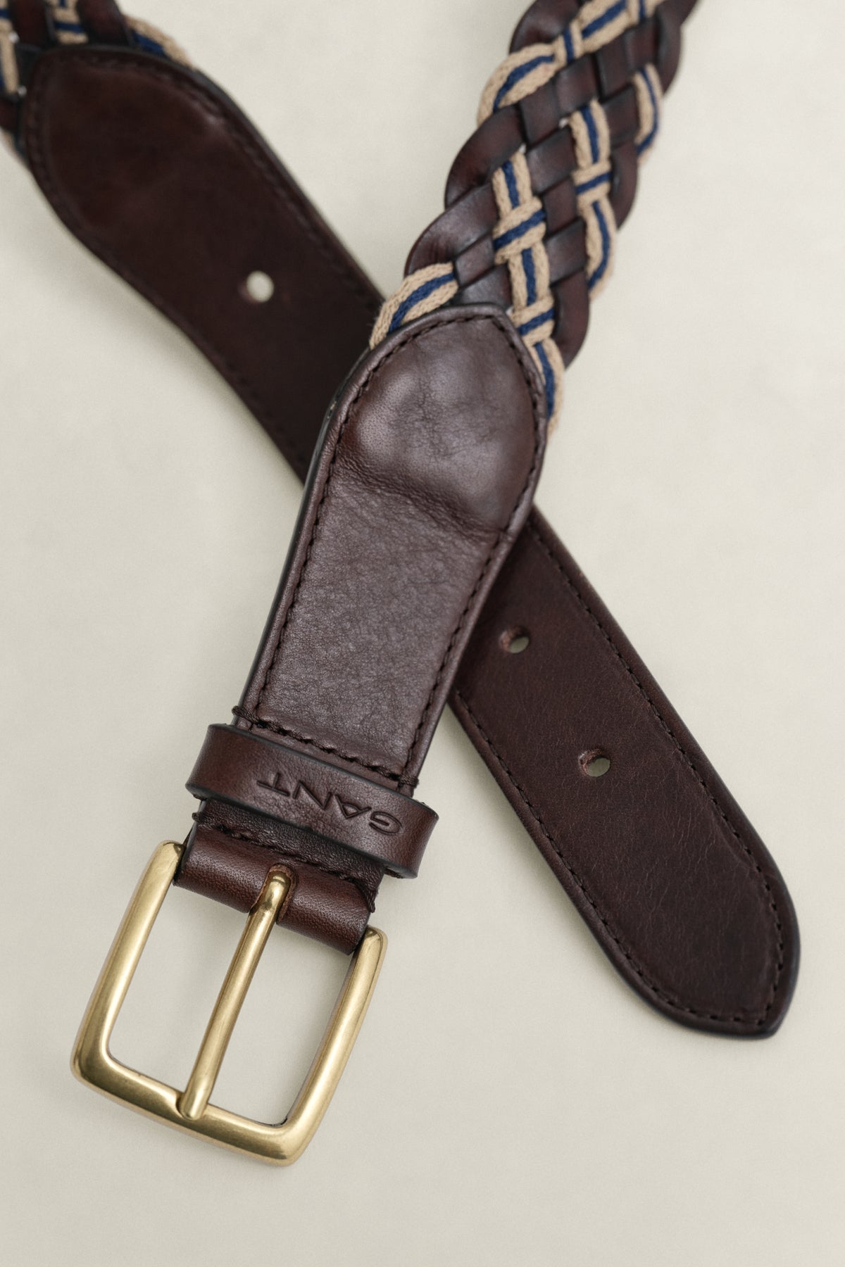CLASSIC BLUE, MULTICOLOR BRAID BELT, CLOSE-UP BY GANT AU.