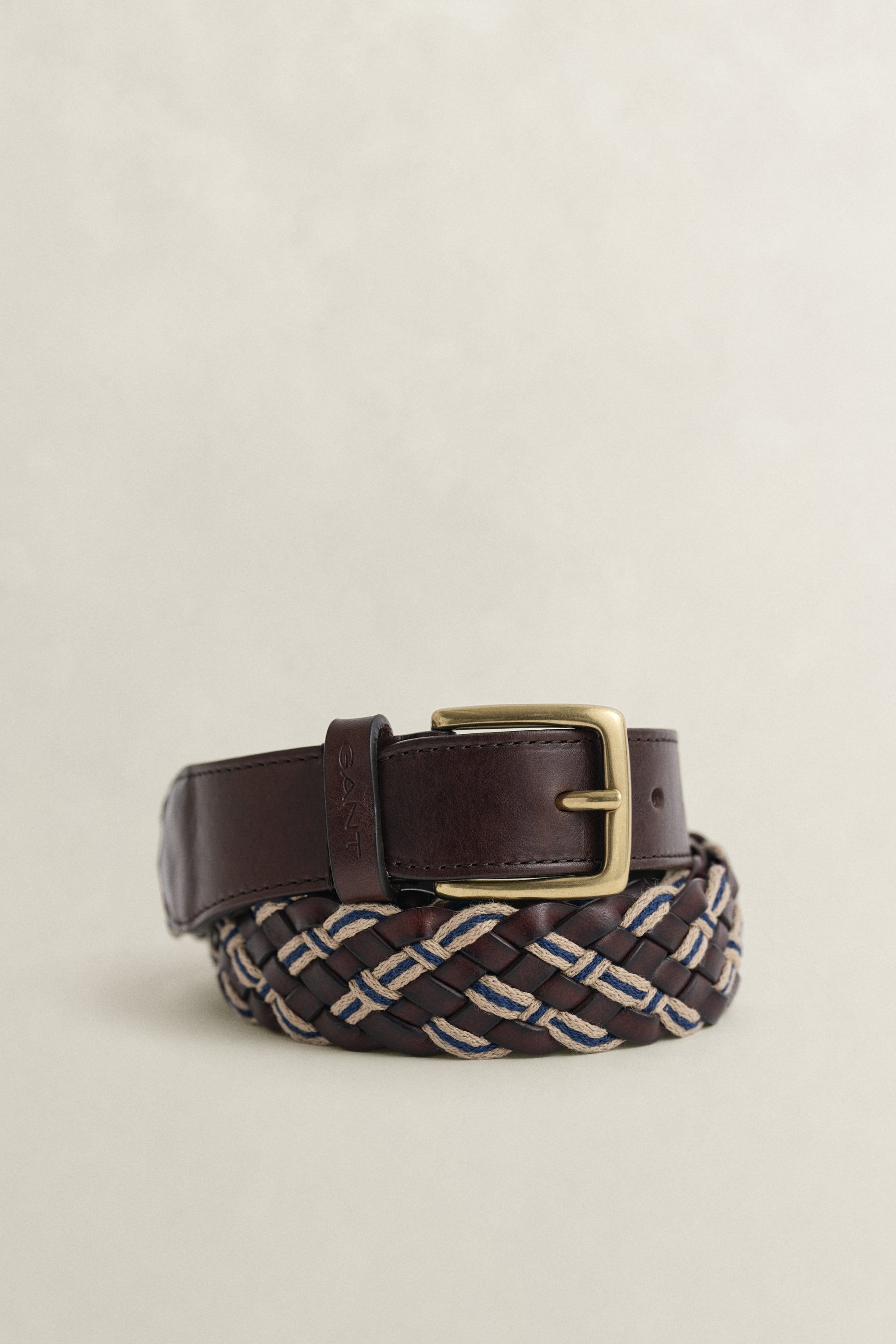 CLASSIC BLUE, MULTICOLOR BRAID BELT BY GANT AU.