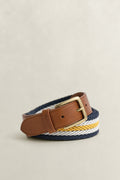 GOLD YELLOW, STRIPE WEBBING BELT BY GANT AU.