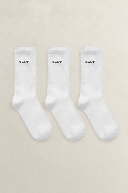 WHITE, SPORT SOCKS 3-PACK BY GANT AU.