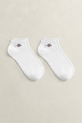 WHITE, SHIELD ANKLE SOCKS 2-PACK BY GANT AU.