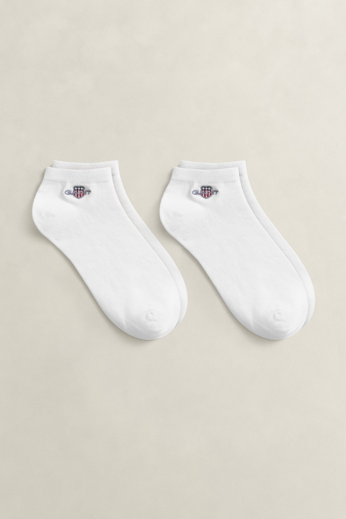 WHITE, SHIELD ANKLE SOCKS 2-PACK BY GANT AU.