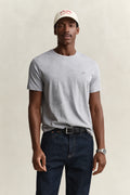GREY MELANGE, Shield T-Shirt, FRONT-VIEW BY GANT AU.