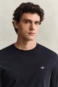 BLACK, Shield Long Sleeve T-Shirt, CLOSE-UP BY GANT AU.