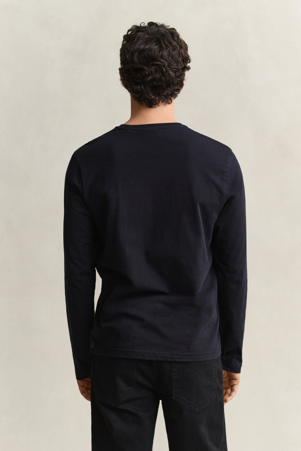 BLACK, Shield Long Sleeve T-Shirt, BACK-VIEW BY GANT AU.