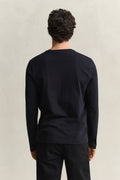 BLACK, Shield Long Sleeve T-Shirt, BACK-VIEW BY GANT AU.