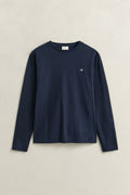 EVENING BLUE, Shield Long Sleeve T-Shirt, FLAT-LAY BY GANT AU.