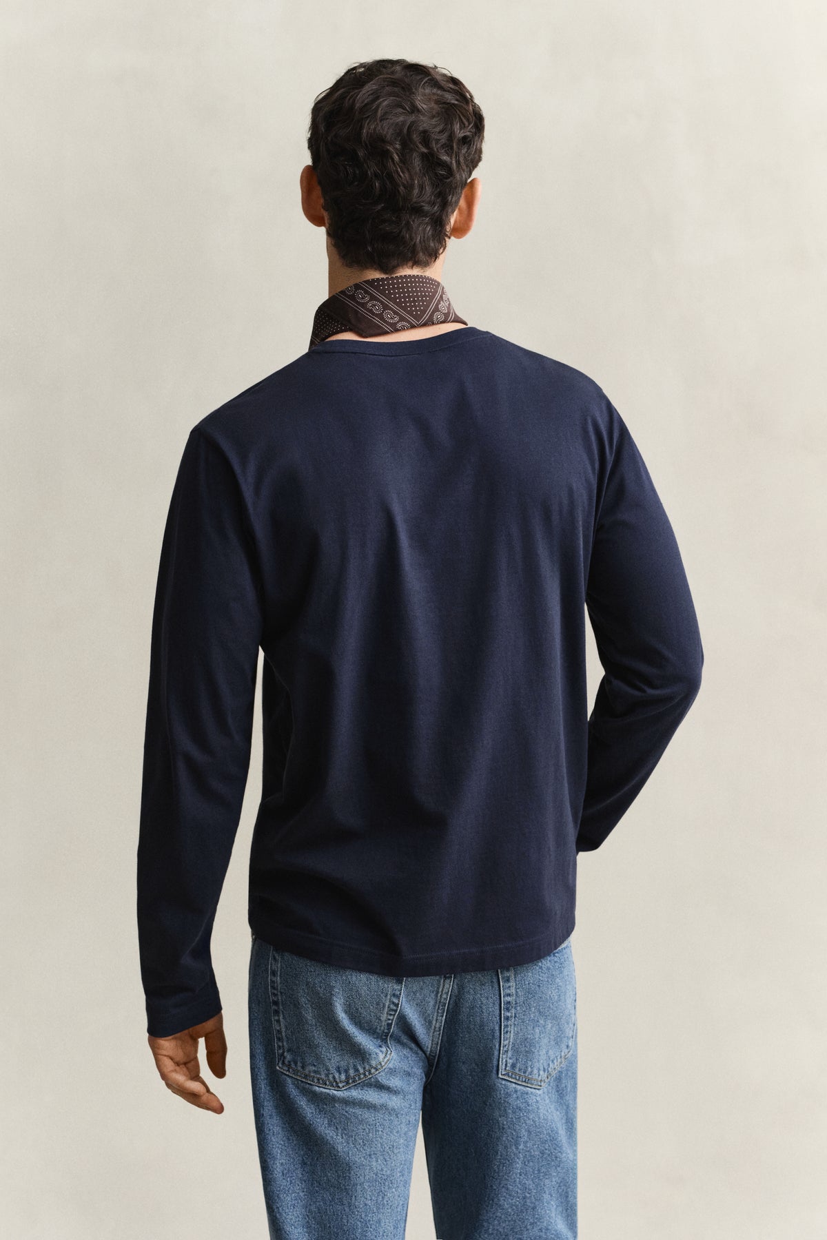 EVENING BLUE, Shield Long Sleeve T-Shirt, BACK-VIEW BY GANT AU.