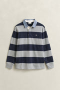 GREY MELANGE, Classic Heavy Rugger, FLAT-LAY BY GANT AU.