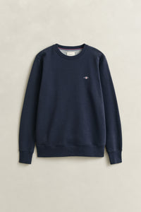 EVENING BLUE, REG SHIELD C-NECK SWEAT, FLAT-LAY BY GANT AU.