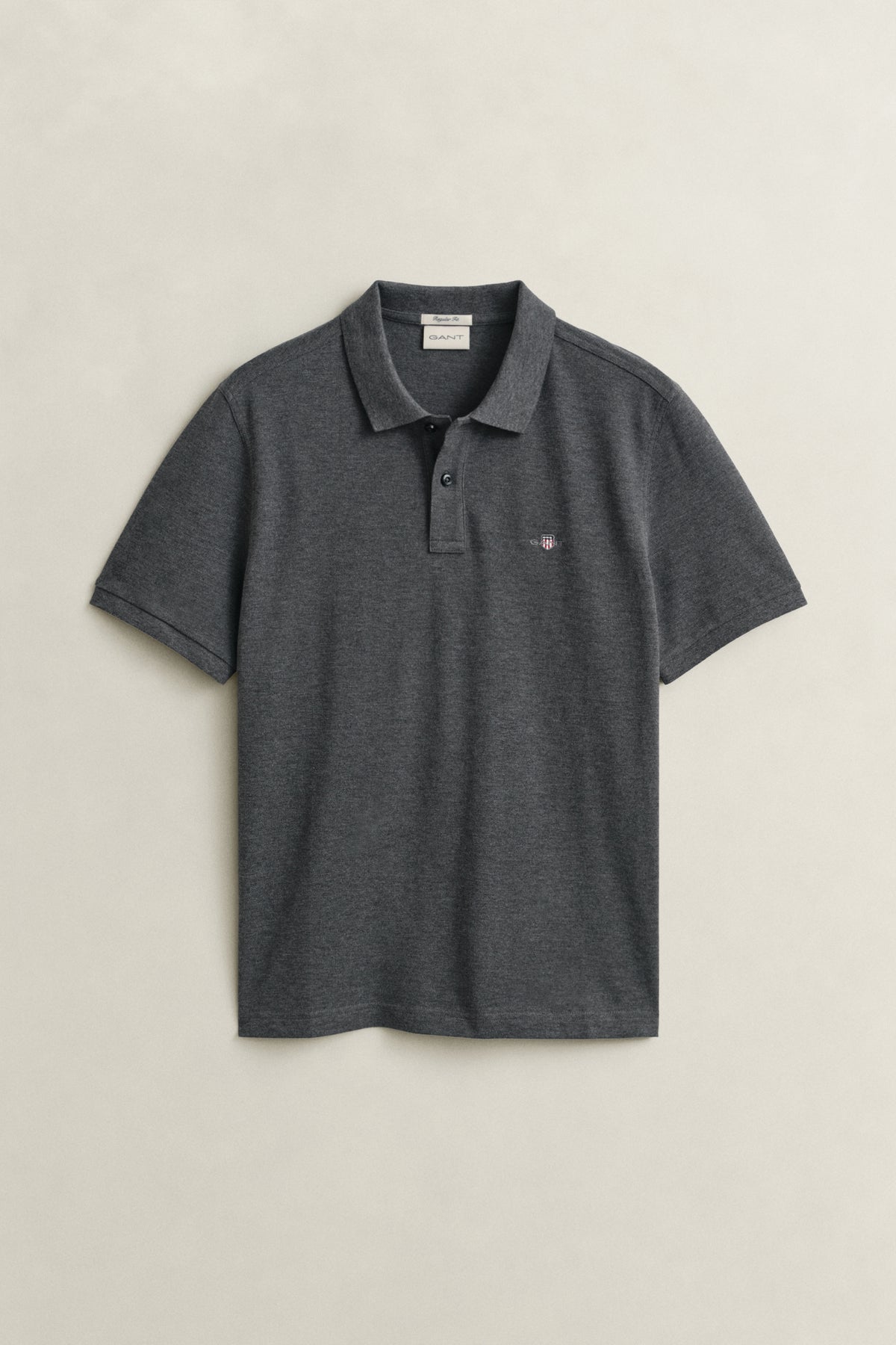 ANTRACIT MELANGE, Classic Regular Polo Shirt, FLAT-LAY BY GANT AU.