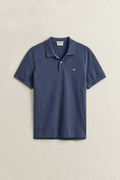 DK JEANSBLUE MELANGE, Classic Regular Polo Shirt, FLAT-LAY BY GANT AU.