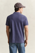 DK JEANSBLUE MELANGE, Classic Regular Polo Shirt, BACK-VIEW BY GANT AU.