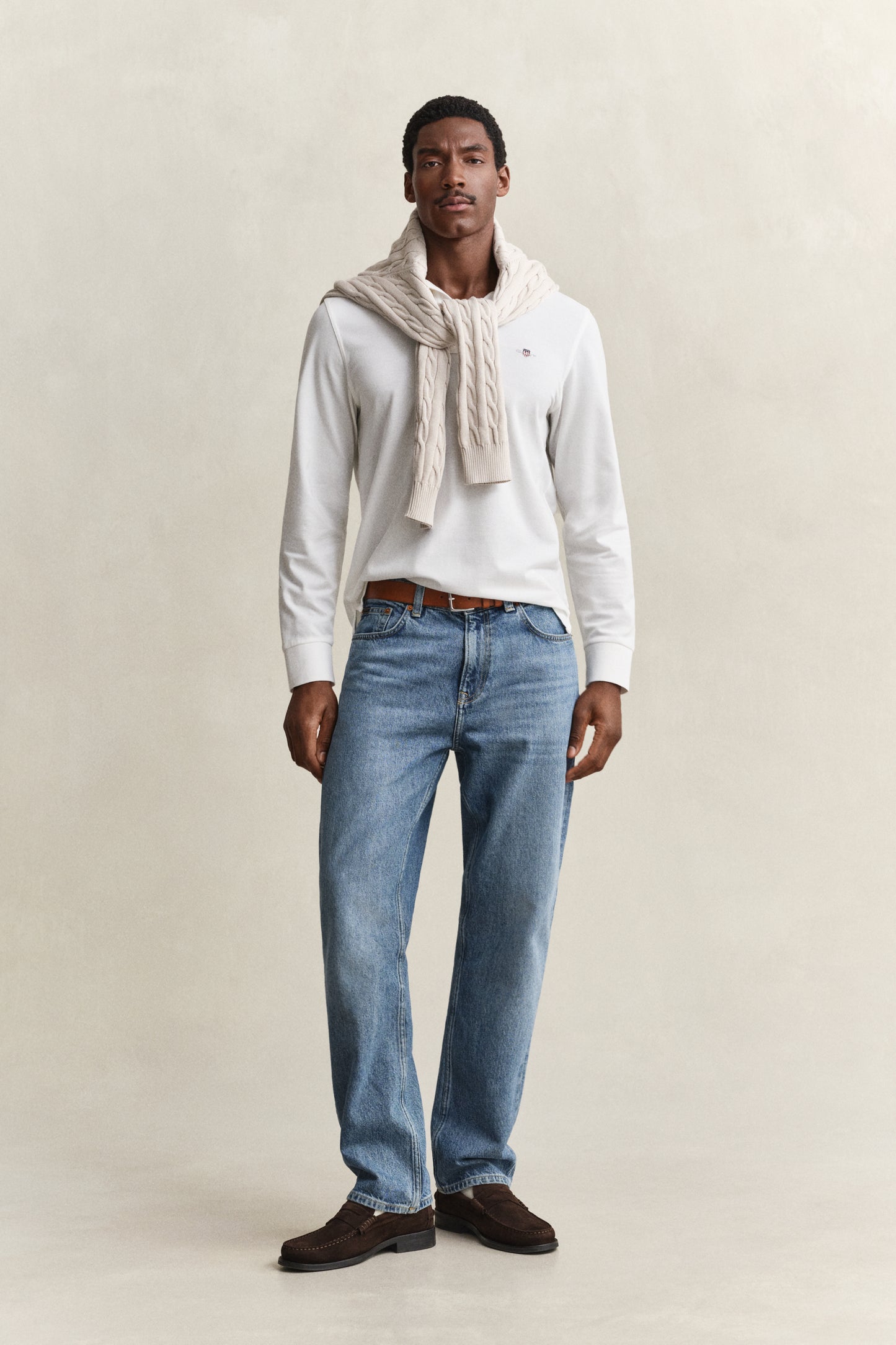 WHITE, Long Sleeve Polo Shirt BY GANT AU.