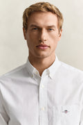 WHITE, REG CLASSIC POPLIN SHIRT, CLOSE-UP BY GANT AU.