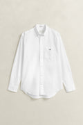 WHITE, REG CLASSIC POPLIN SHIRT, FLAT-LAY BY GANT AU.