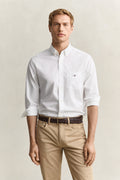 WHITE, REG CLASSIC POPLIN SHIRT, FRONT-VIEW BY GANT AU.