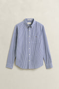 COLLEGE BLUE, REG CLASSIC POPLIN BANKER SHIRT, FLAT-LAY BY GANT AU.