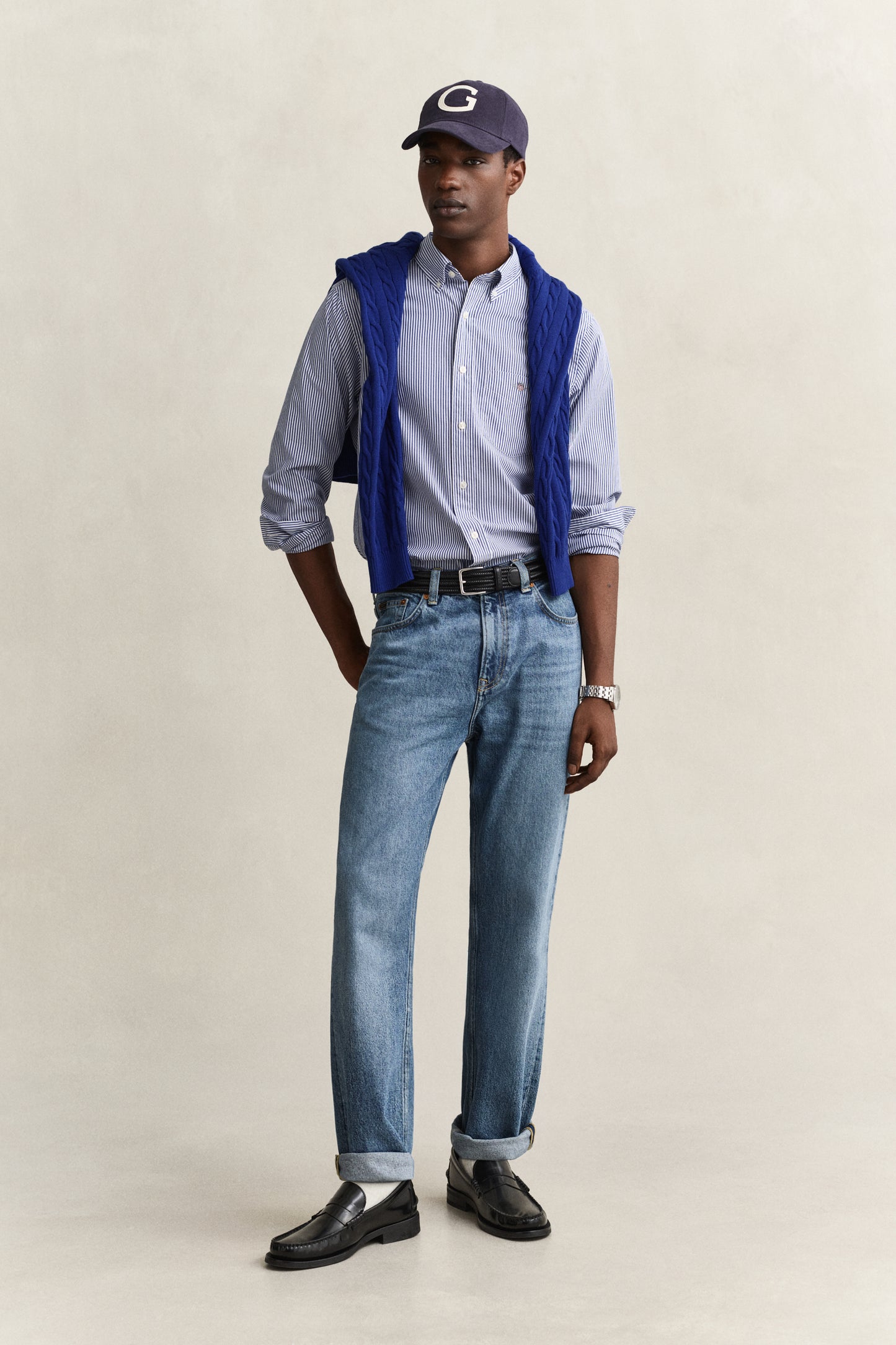 COLLEGE BLUE, REG CLASSIC POPLIN BANKER SHIRT BY GANT AU.