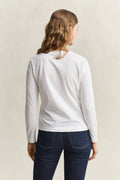 WHITE, REG SHIELD LS T-SHIRT, BACK-VIEW BY GANT AU.