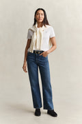 WHITE, REG SHIELD SS V-NECK T-SHIRT BY GANT AU.