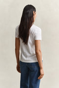WHITE, REG SHIELD SS V-NECK T-SHIRT, BACK-VIEW BY GANT AU.