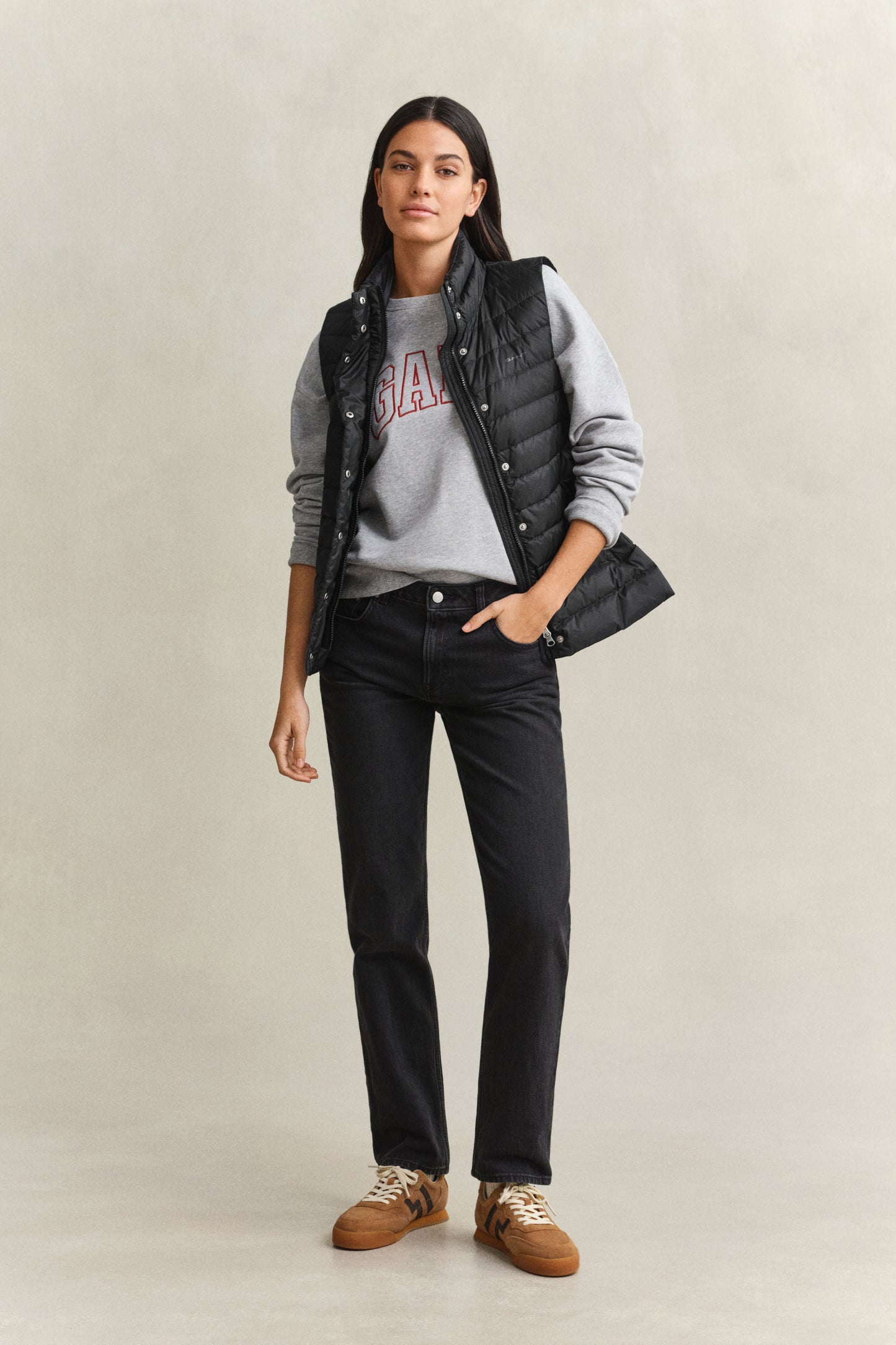 BLACK, Light Down Vest BY GANT AU.
