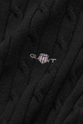 BLACK, Classic Cable Knit Sweater, CLOSE-UP BY GANT AU.