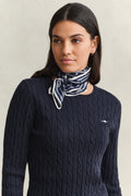 EVENING BLUE, Classic Cable Knit Sweater, CLOSE-UP BY GANT AU.