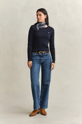 EVENING BLUE, Classic Cable Knit Sweater BY GANT AU.