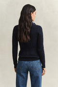 EVENING BLUE, Classic Cable Knit Sweater, BACK-VIEW BY GANT AU.