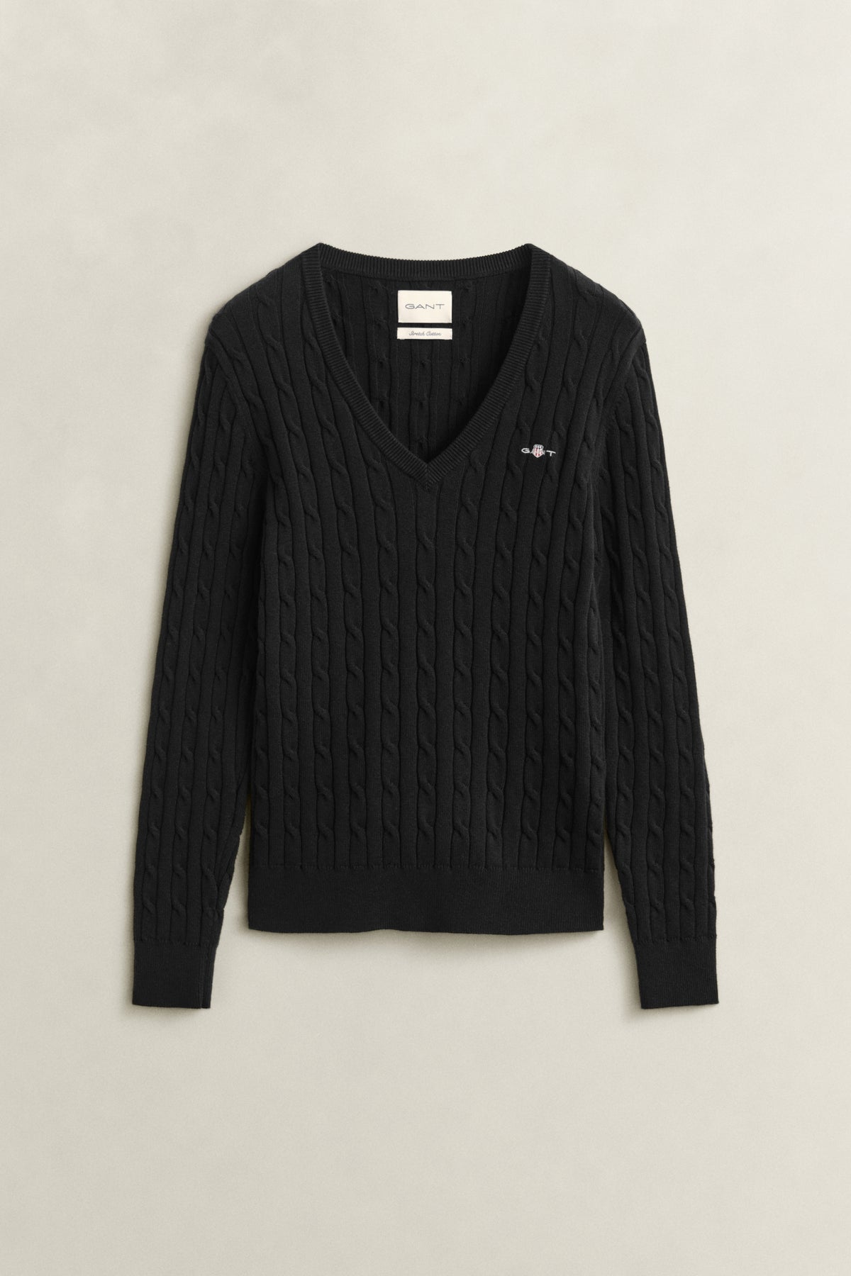 BLACK, Classic Cable Knit Sweater BY GANT AU.