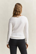 EGGSHELL, Classic Cable Knit Sweater, BACK-VIEW BY GANT AU.