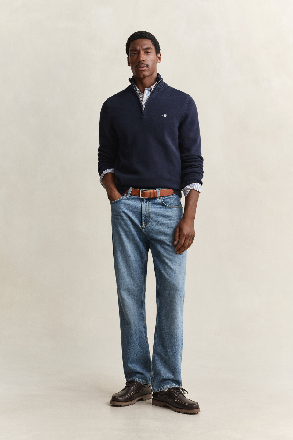 Casual Cotton Half-Zip Sweater