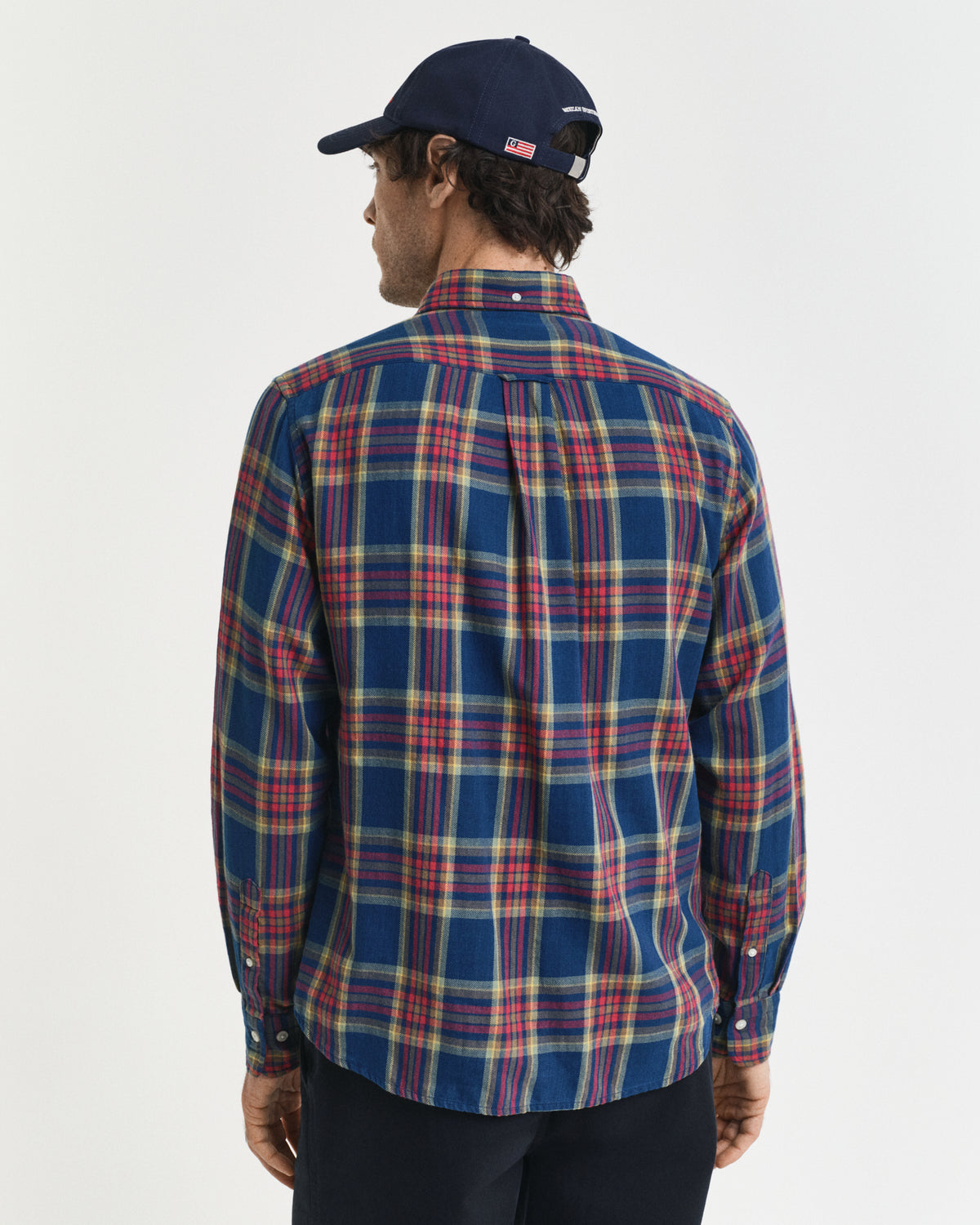 Regular Fit Checked Indigo Twill Shirt