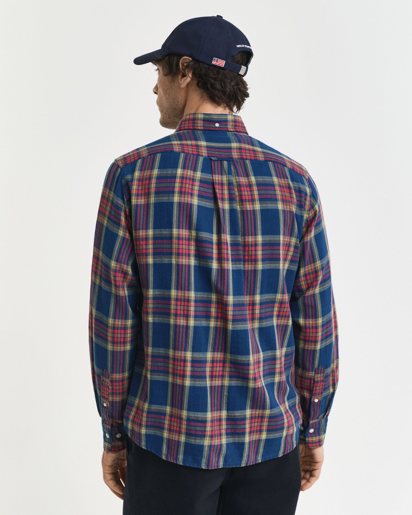 Regular Fit Checked Indigo Twill Shirt
